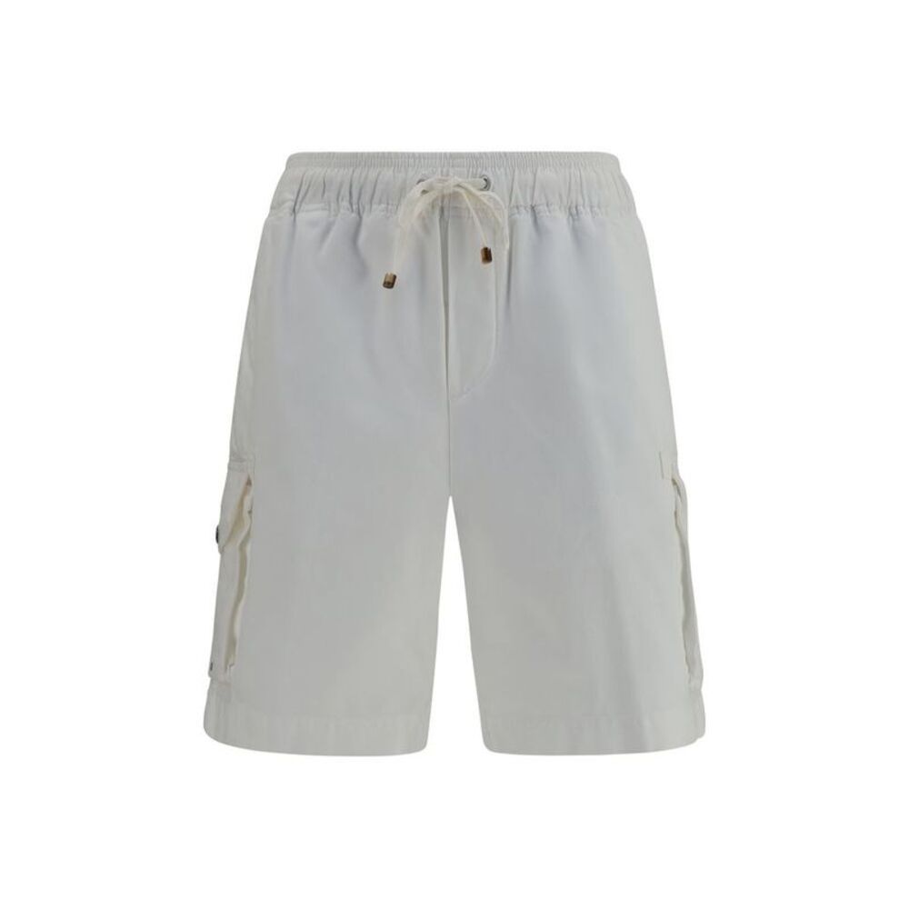 Brunello Cucinelli White Cotton Bermuda Men's Shorts